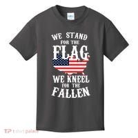 We Stand For The Flag Kneel For The Fallen Kids T-Shirt thumb 0