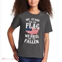We Stand For The Flag Kneel For The Fallen Kids T-Shirt thumb 2