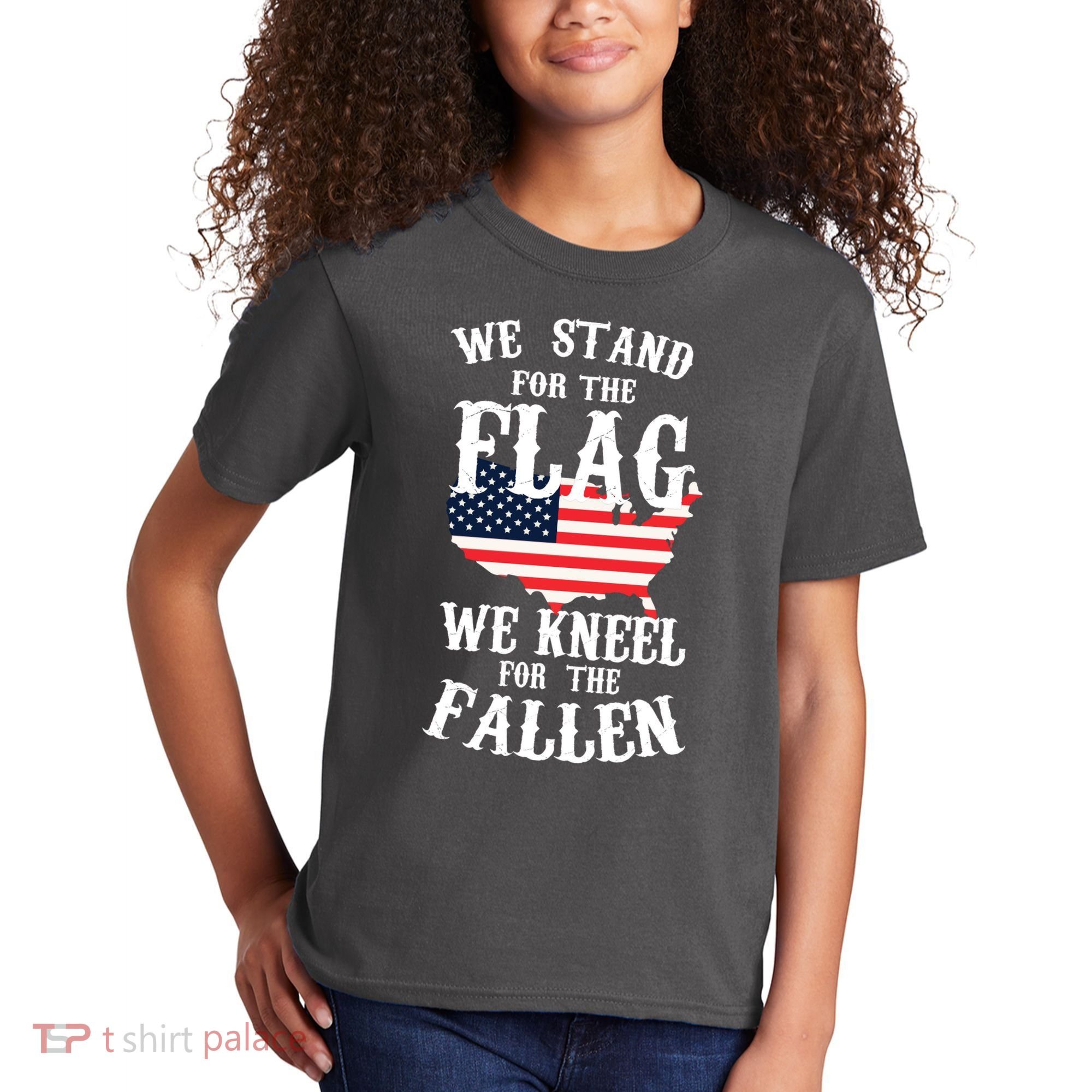 We Stand For The Flag Kneel For The Fallen Kids T-Shirt