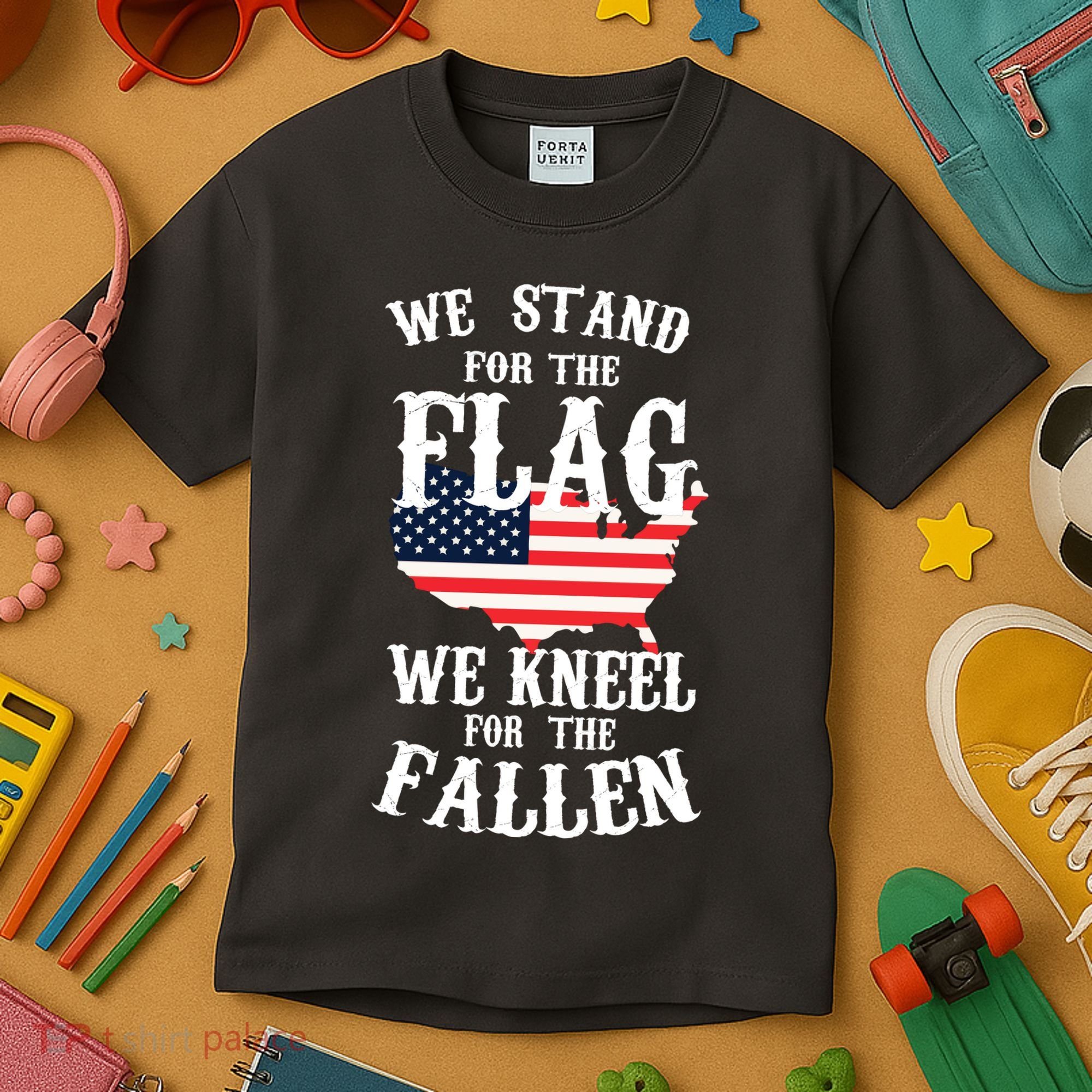 We Stand For The Flag Kneel For The Fallen Kids T-Shirt