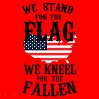 We Stand For The Flag Kneel For The Fallen Santa Hat thumb 1