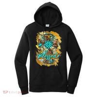Western Sunflowers Leopard Cross Blessed Jesus Christian Women's Hoodie thumb 0