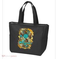 Western Sunflowers Leopard Cross Blessed Jesus Christian Tote Bag thumb 3