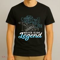 Water Slide Legend Waterslides Aqua Park Swimmer Waterpark T-Shirt thumb 3