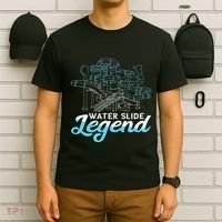 Water Slide Legend Waterslides Aqua Park Swimmer Waterpark T-Shirt thumb 6