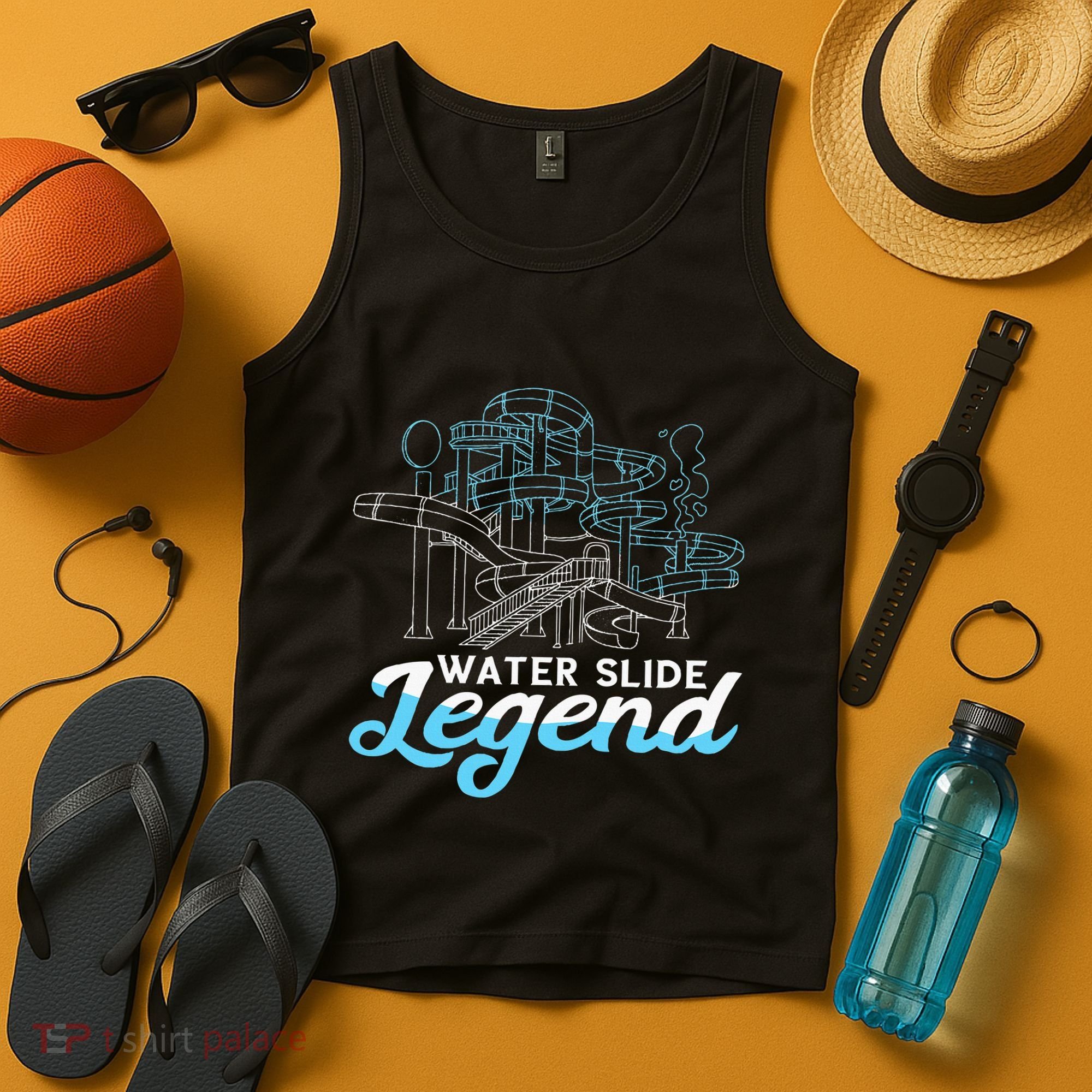 Water Slide Legend Waterslides Aqua Park Swimmer Waterpark Tank Top