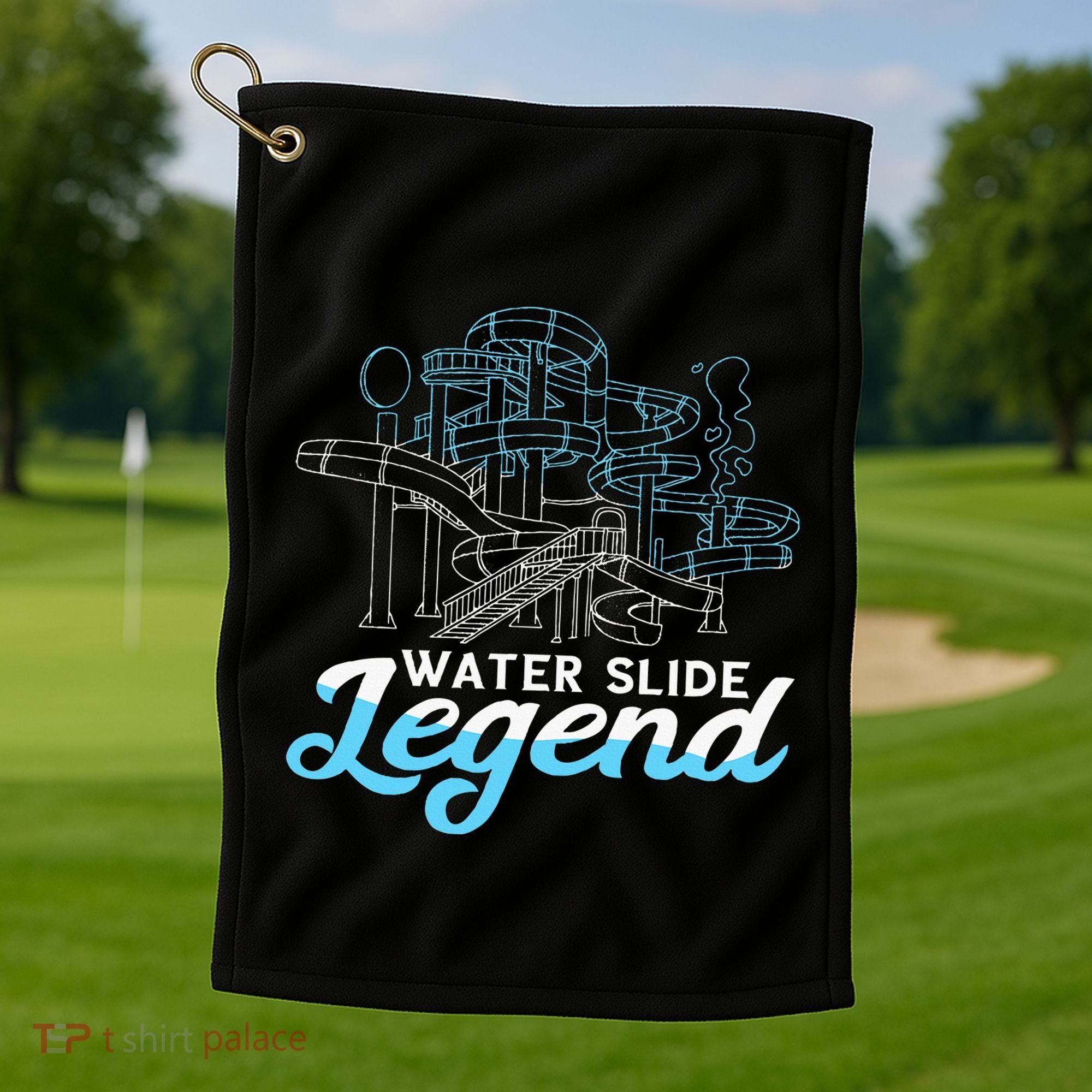 Water Slide Legend Waterslides Aqua Park Swimmer Waterpark Golf Towel