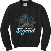 Water Slide Legend Waterslides Aqua Park Swimmer Waterpark Kids Sweatshirt thumb 0