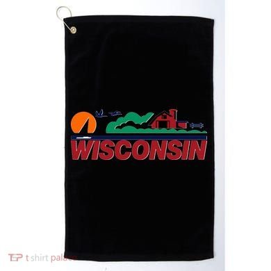 Wisconsin State License Plate Golf Towel