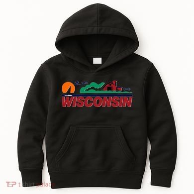 Wisconsin State License Plate Kids Hoodie