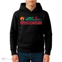 Wisconsin State License Plate Kids Hoodie thumb 4
