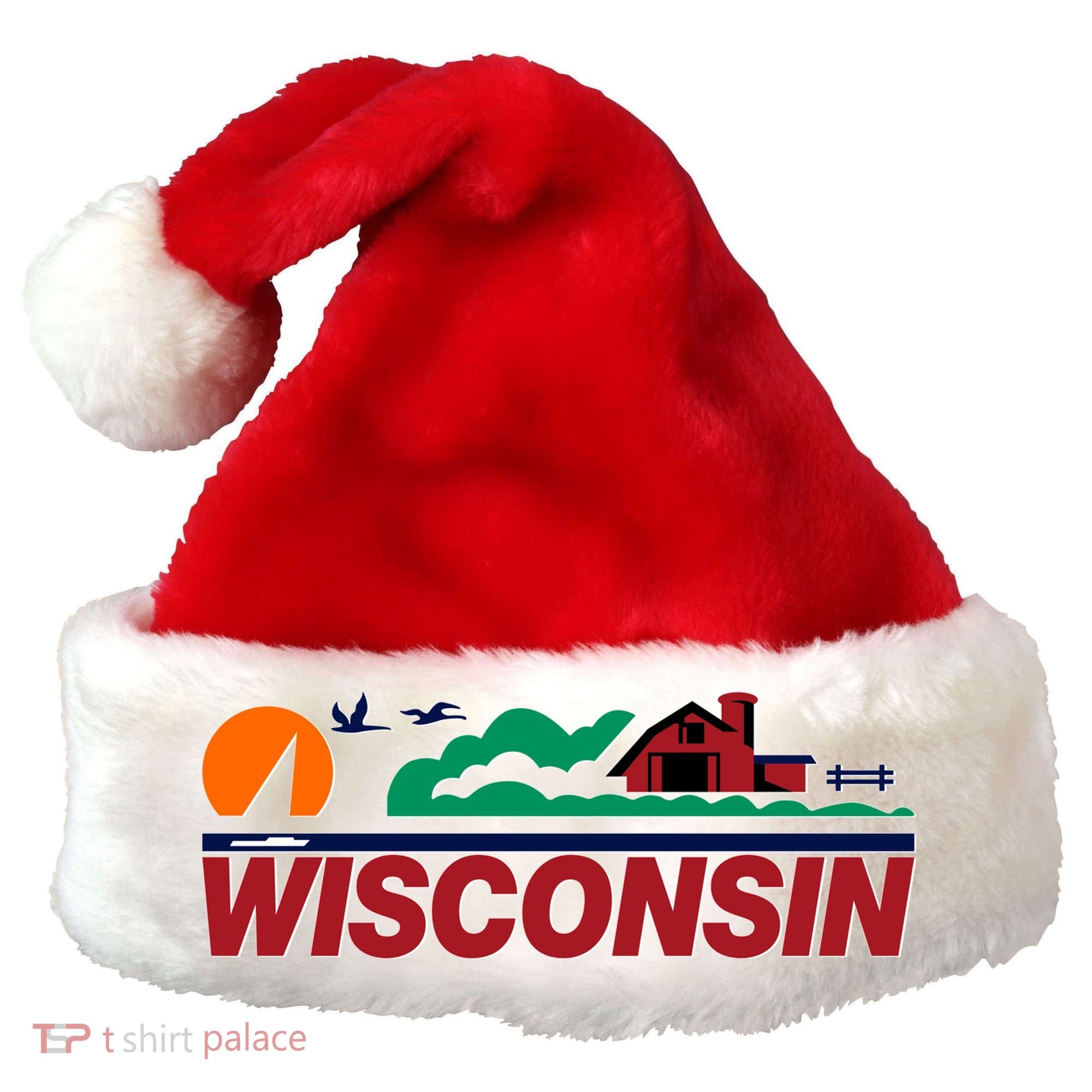 Wisconsin State License Plate Santa Hat