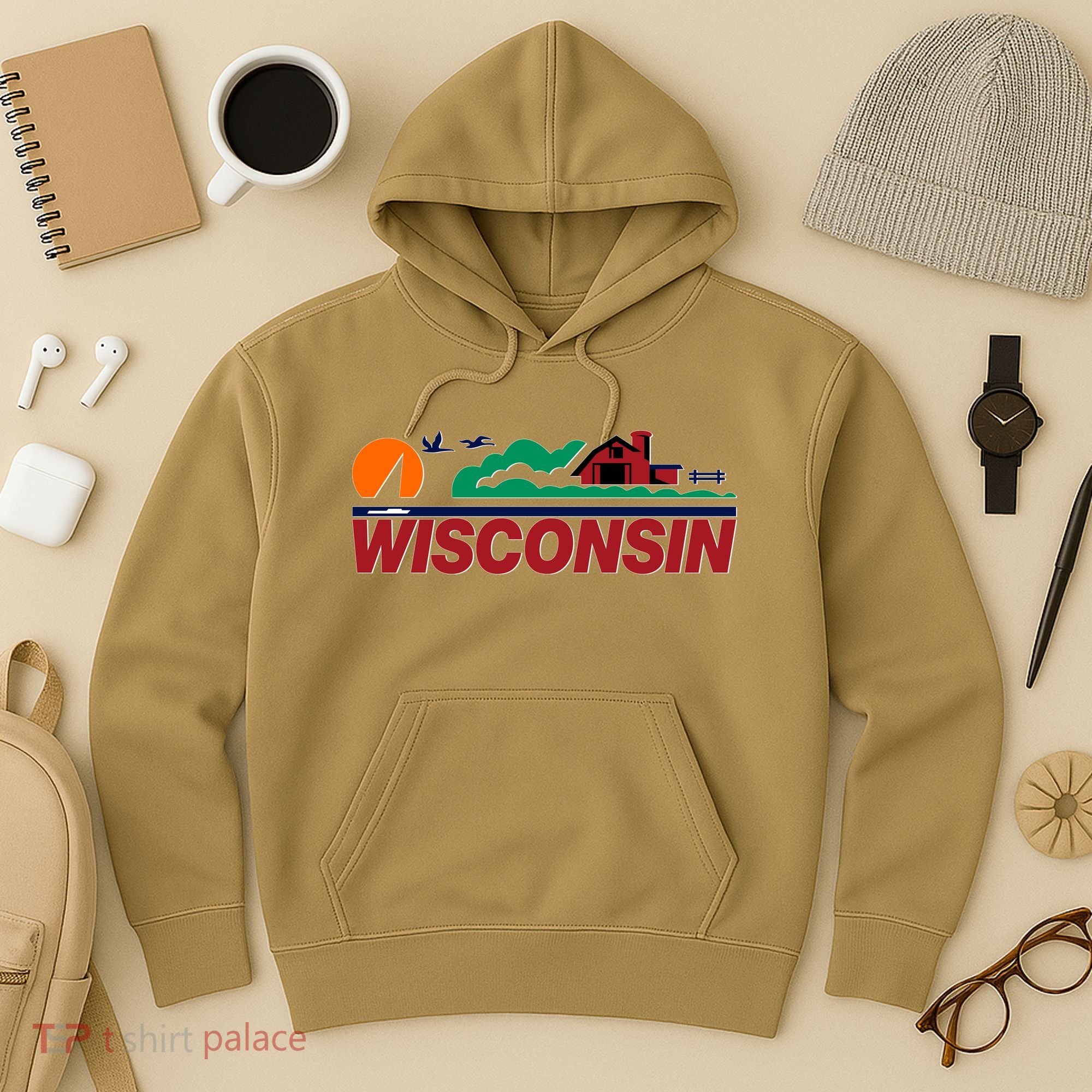 Wisconsin State License Plate Hoodie