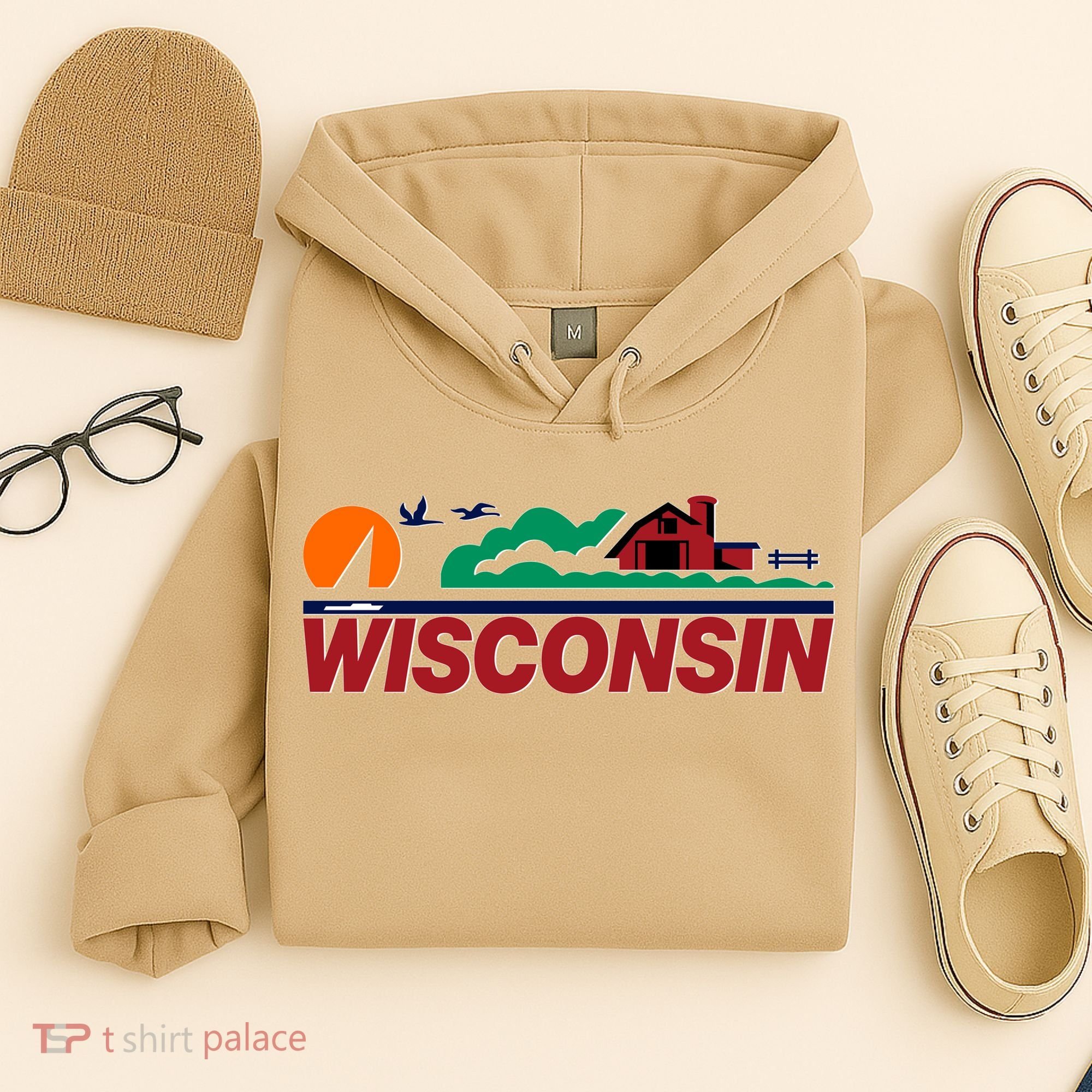 Wisconsin State License Plate Hoodie