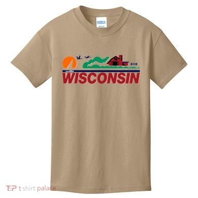 Wisconsin State License Plate Kids T-Shirt