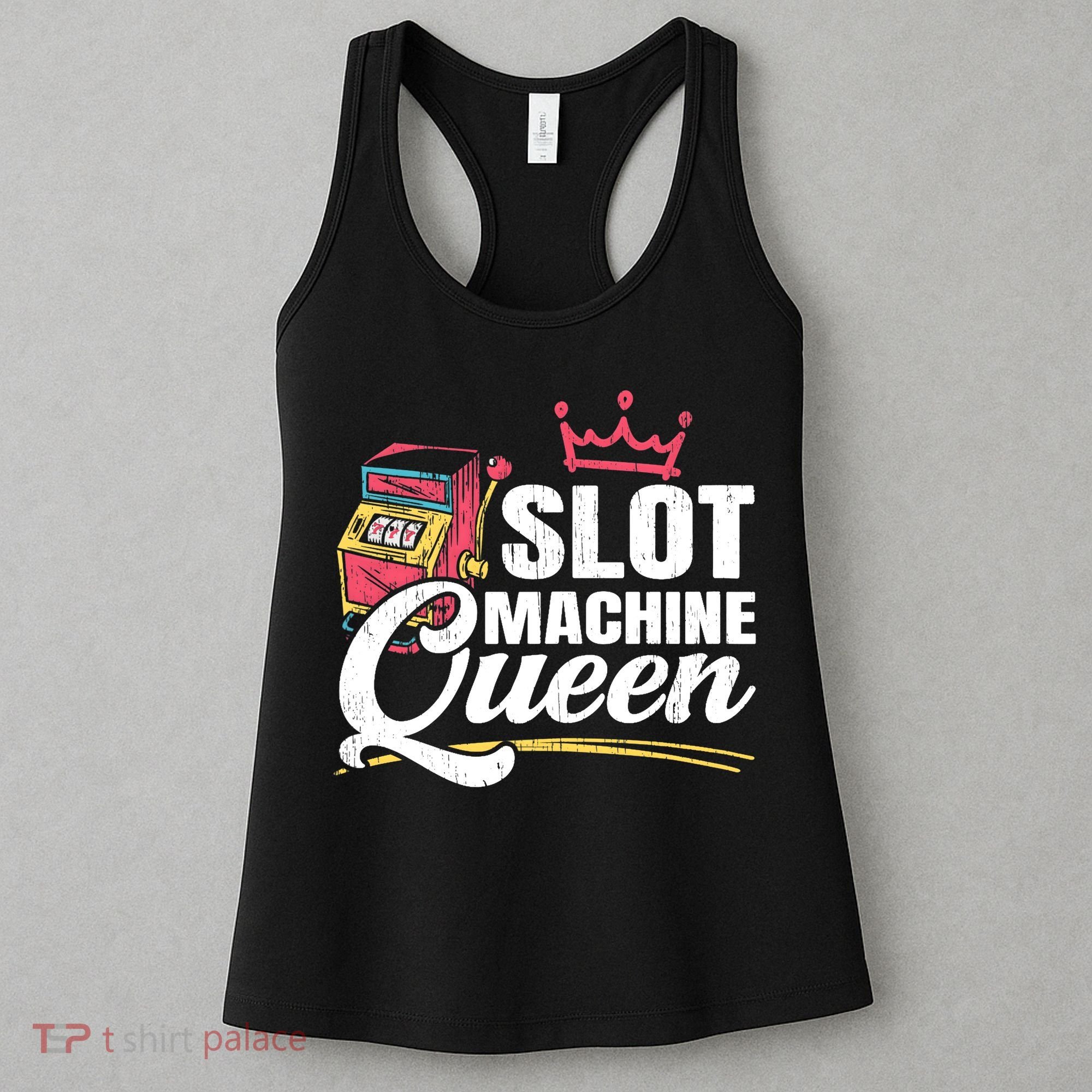 Wo Slot Machine Queen Casino Gambling Roulette Games Gambler Women's Tank Top