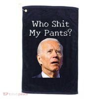 Who Shit My Pants Funny Anti Joe Biden Golf Towel thumb 0