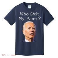 Who Shit My Pants Funny Anti Joe Biden Kids T-Shirt thumb 0