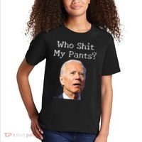 Who Shit My Pants Funny Anti Joe Biden Kids T-Shirt thumb 2
