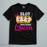 Womens Slot Machine Queen Funny Casino Gambling T-Shirt thumb 5