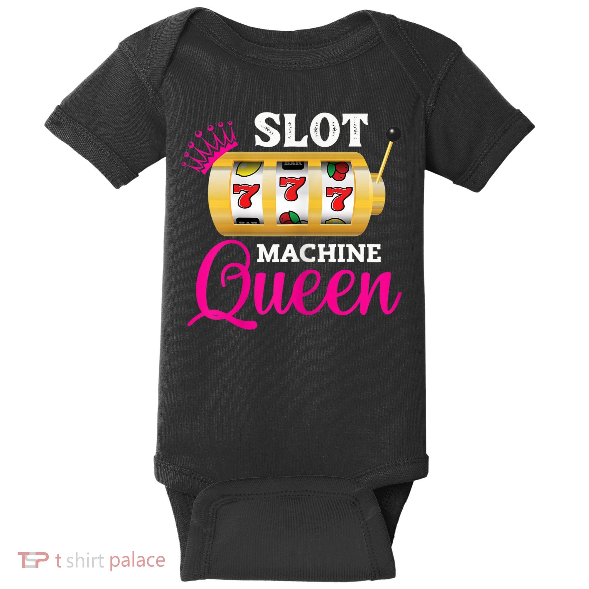 Womens Slot Machine Queen Funny Casino Gambling Baby Bodysuit