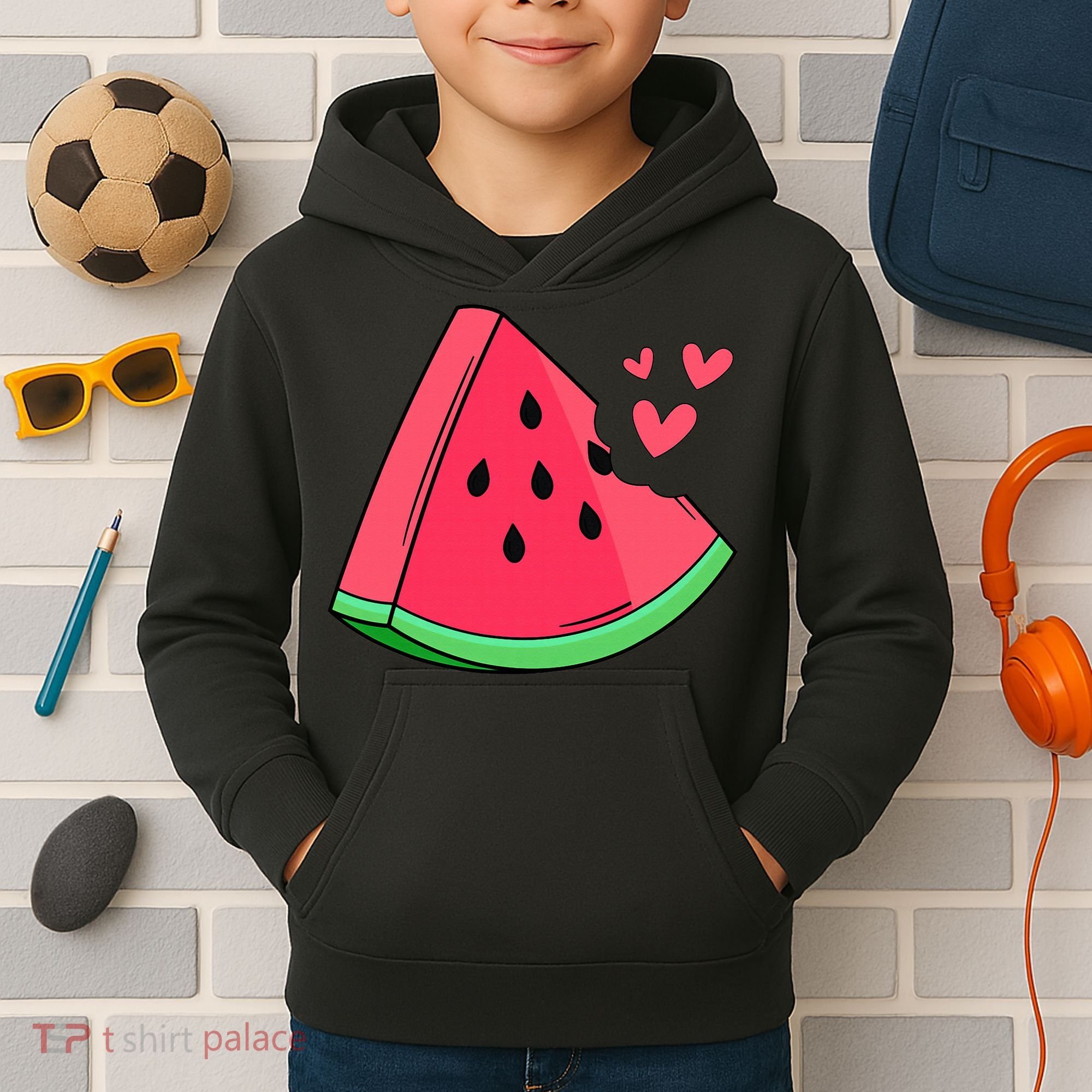 Watermelon Slice Melon Summer Vacation Season Fruit Lovers Kids Hoodie