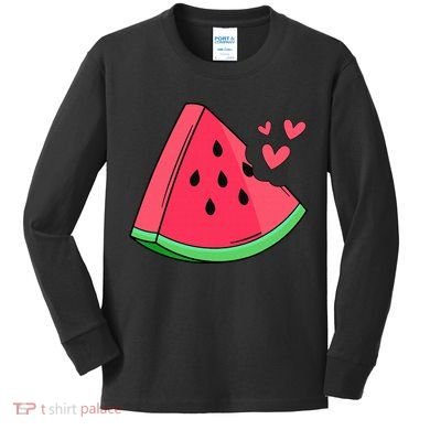 Watermelon Slice Melon Summer Vacation Season Fruit Lovers Kids Long Sleeve Shirt