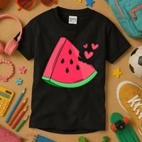 Watermelon Slice Melon Summer Vacation Season Fruit Lovers Kids T-Shirt thumb 3