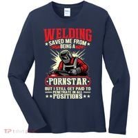 Welding Saved Me From Being A Pornstar But I Still Get Paid Women's Long Sleeve Shirt thumb 0