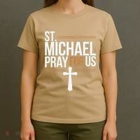 Women St. Michael Patronage Catholic Confirmation Gift T-Shirt thumb 4