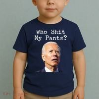 Who Shit My Pant's Funny Anti Joe Biden Toddler T-Shirt thumb 2