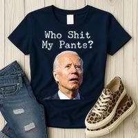 Who Shit My Pant's Funny Anti Joe Biden Women's T-Shirt thumb 3