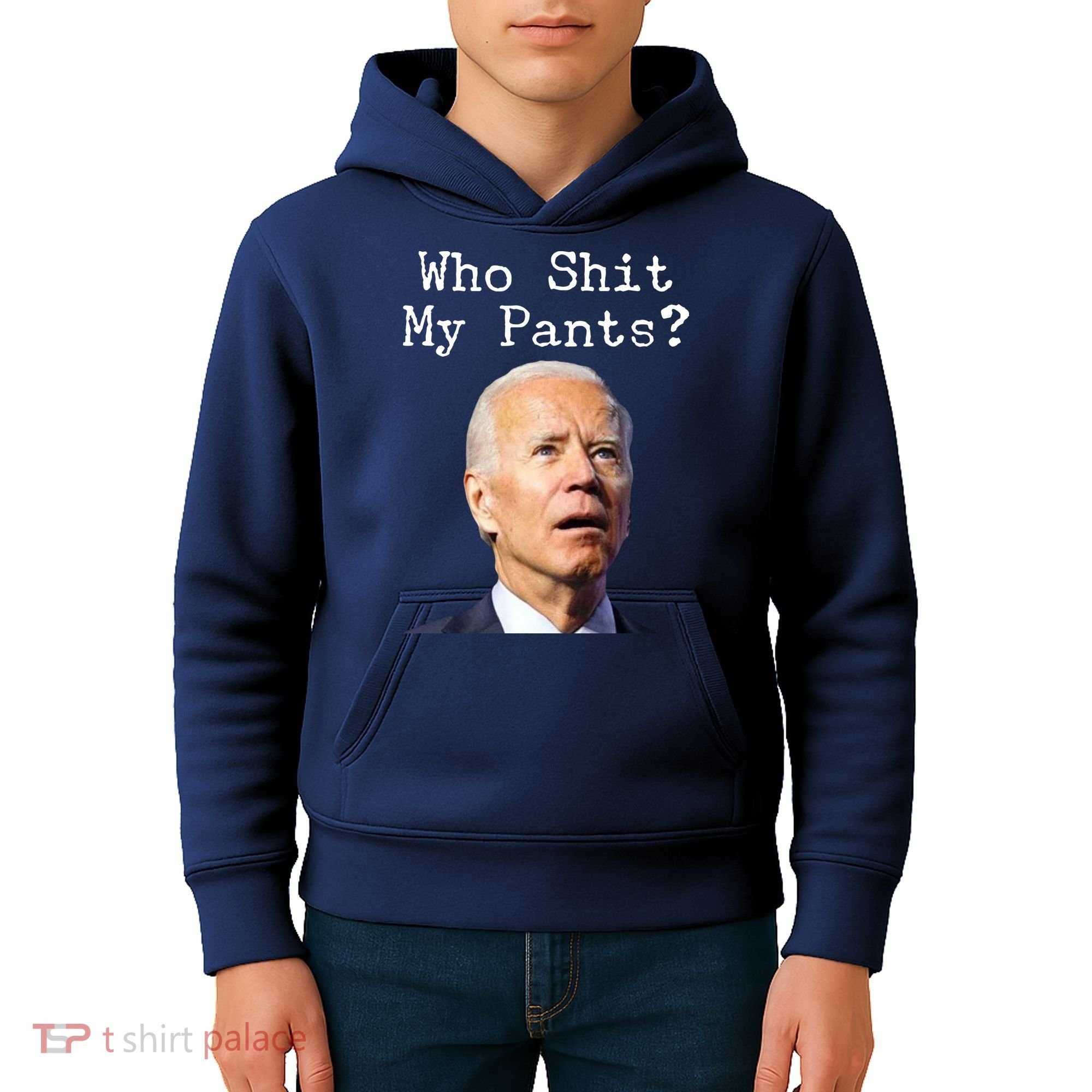 Who Shit My Pant's Funny Anti Joe Biden Kids Hoodie