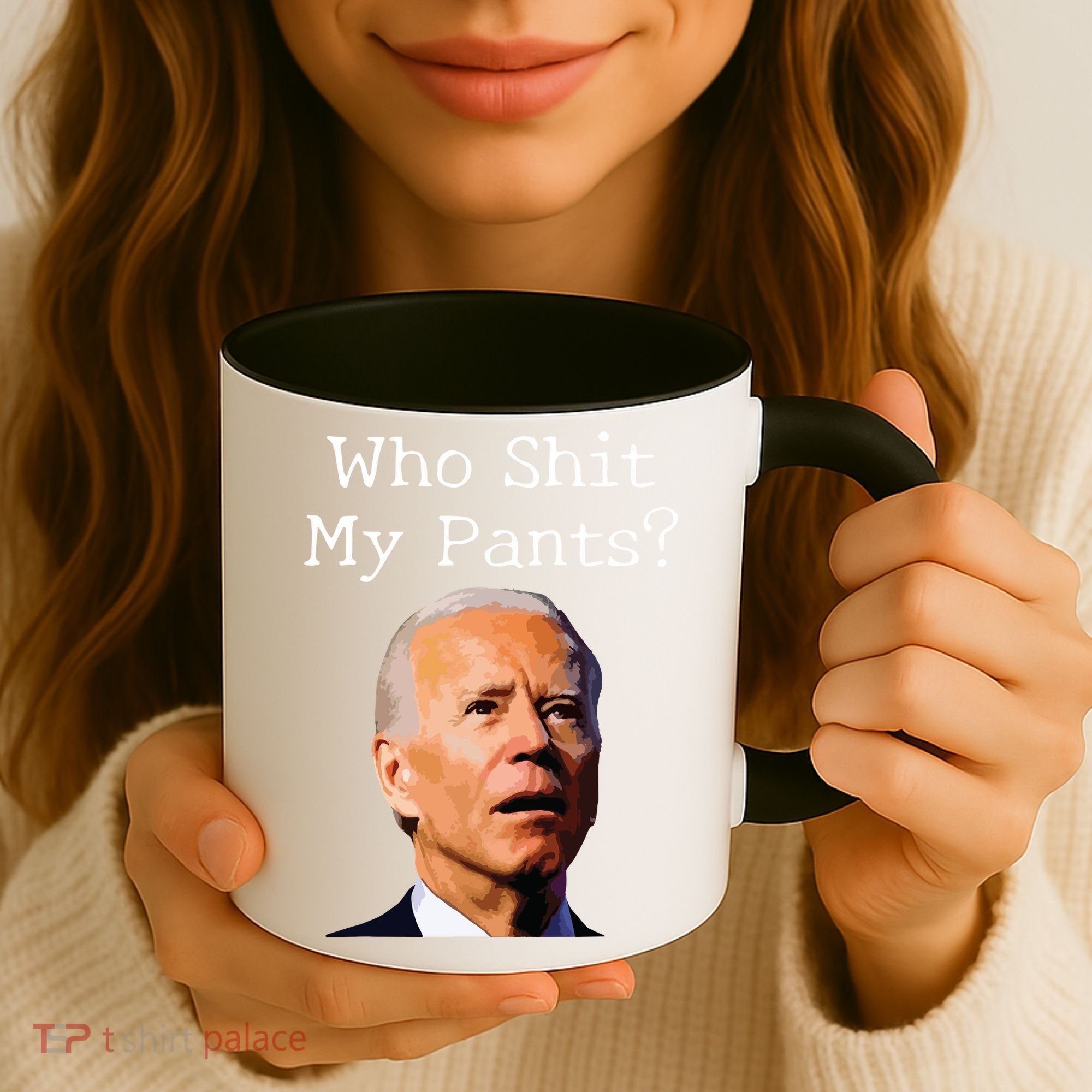 Who Shit My Pants Funny Anti Joe Biden Coffee Mug