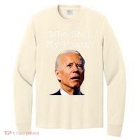 Who Shit My Pants Funny Anti Joe Biden Long Sleeve Shirt thumb 0