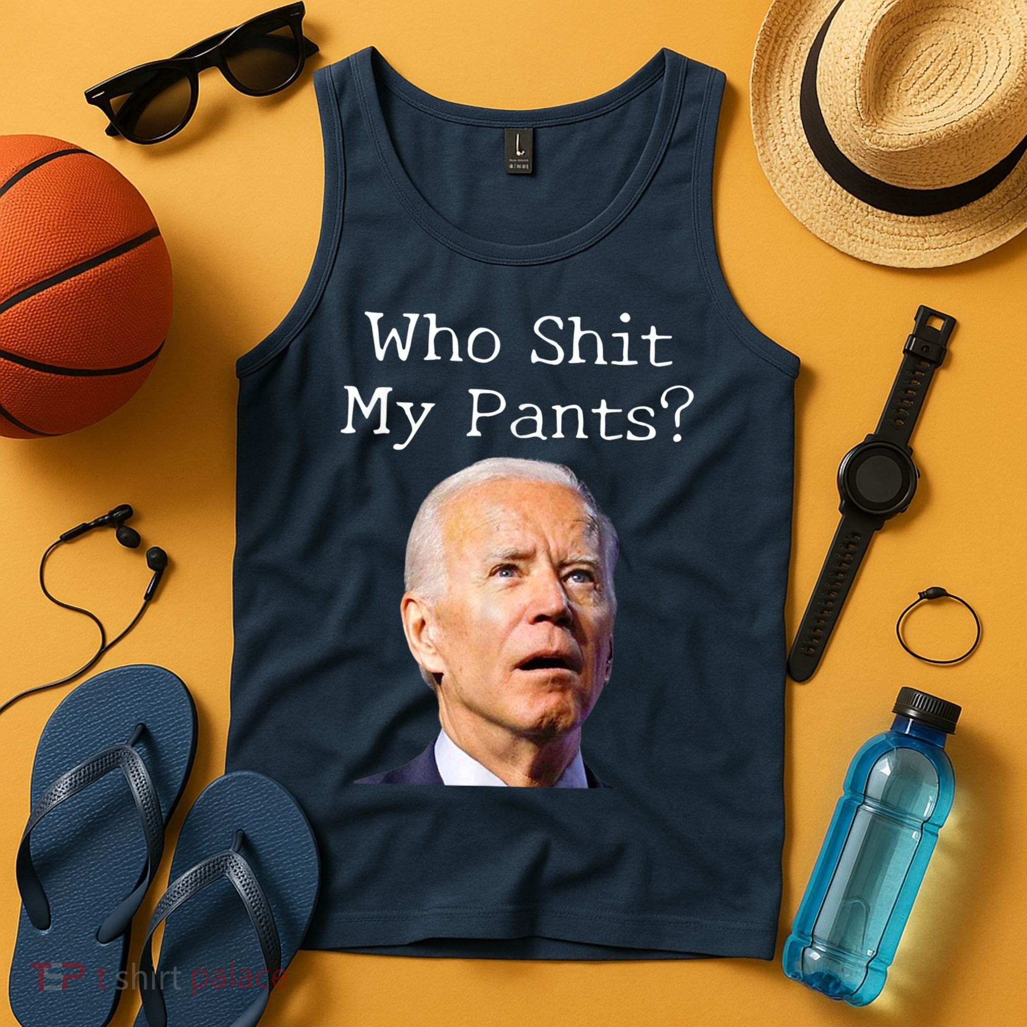 Who Shit My Pants Funny Anti Joe Biden Tank Top