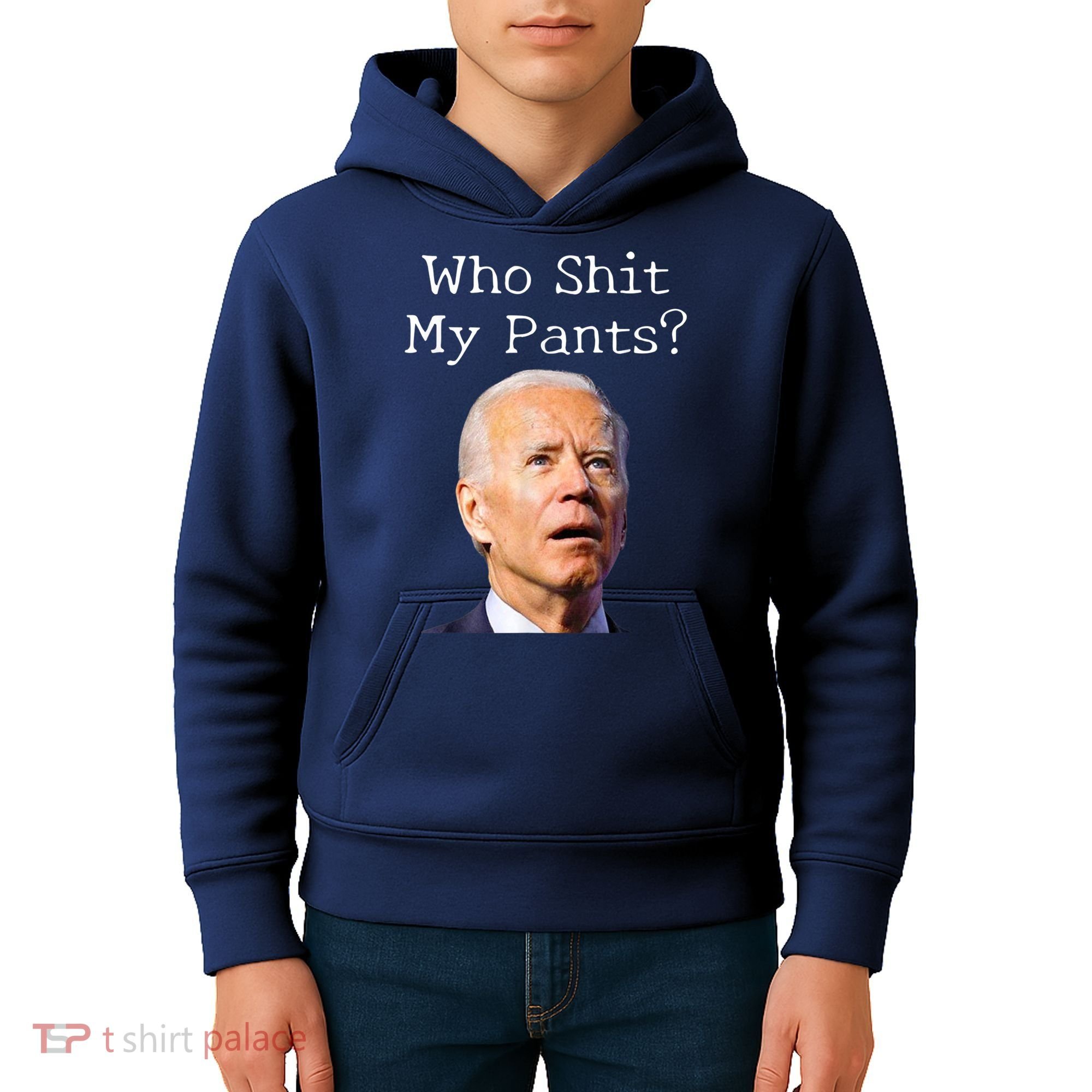 Who Shit My Pants Funny Anti Joe Biden Kids Hoodie