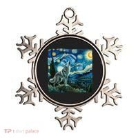Wolf Starry Night Howling Moon Funny Gifts Van Gogh Ornament thumb 0