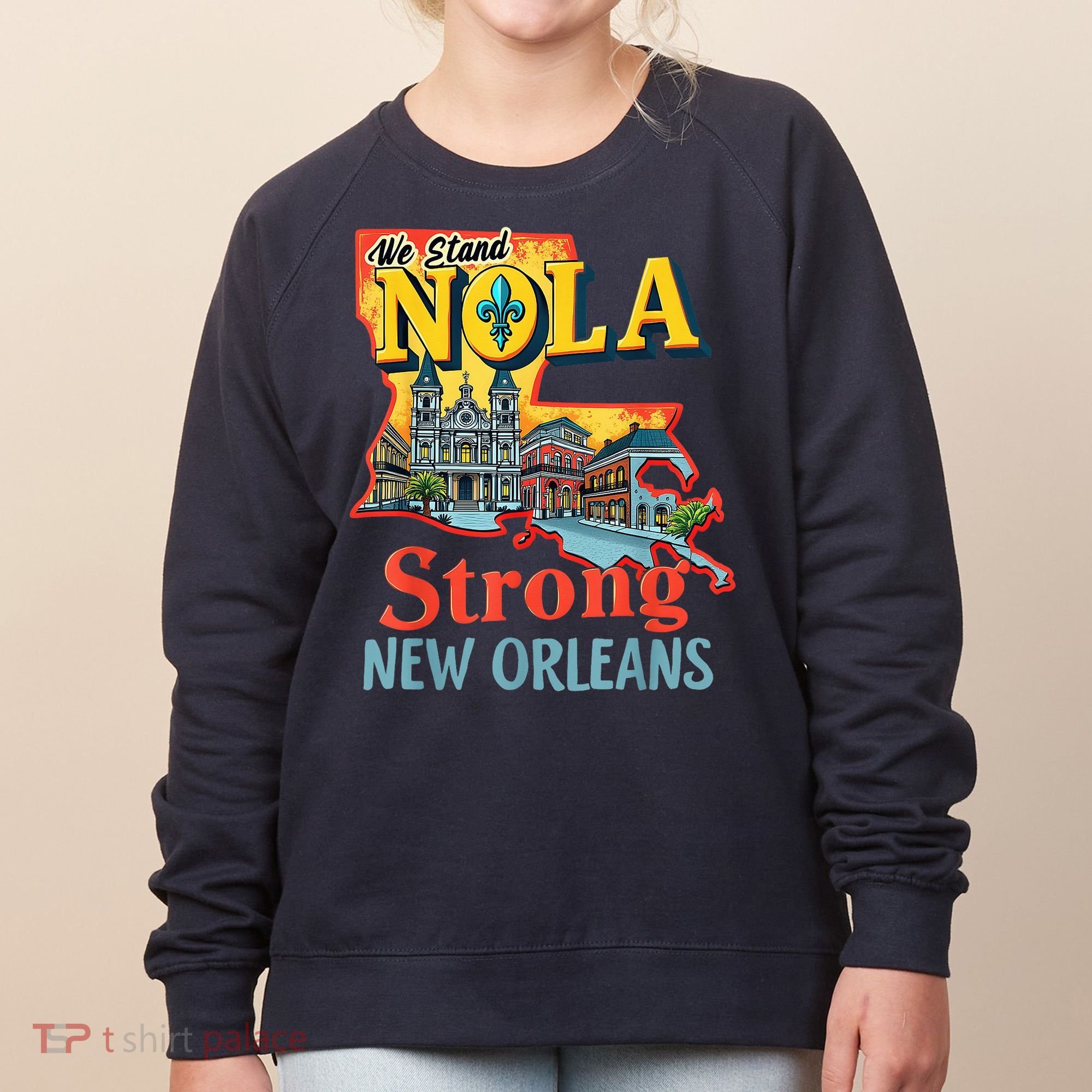 We Stand Nola Strong New Orleans Traveling Lovers Graphic Women's Sweatshirt
