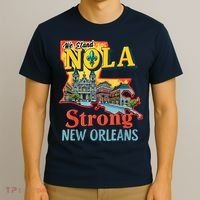 We Stand Nola Strong New Orleans Traveling Lovers Graphic T-Shirt thumb 3