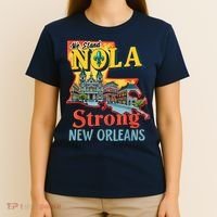 We Stand Nola Strong New Orleans Traveling Lovers Graphic T-Shirt thumb 4