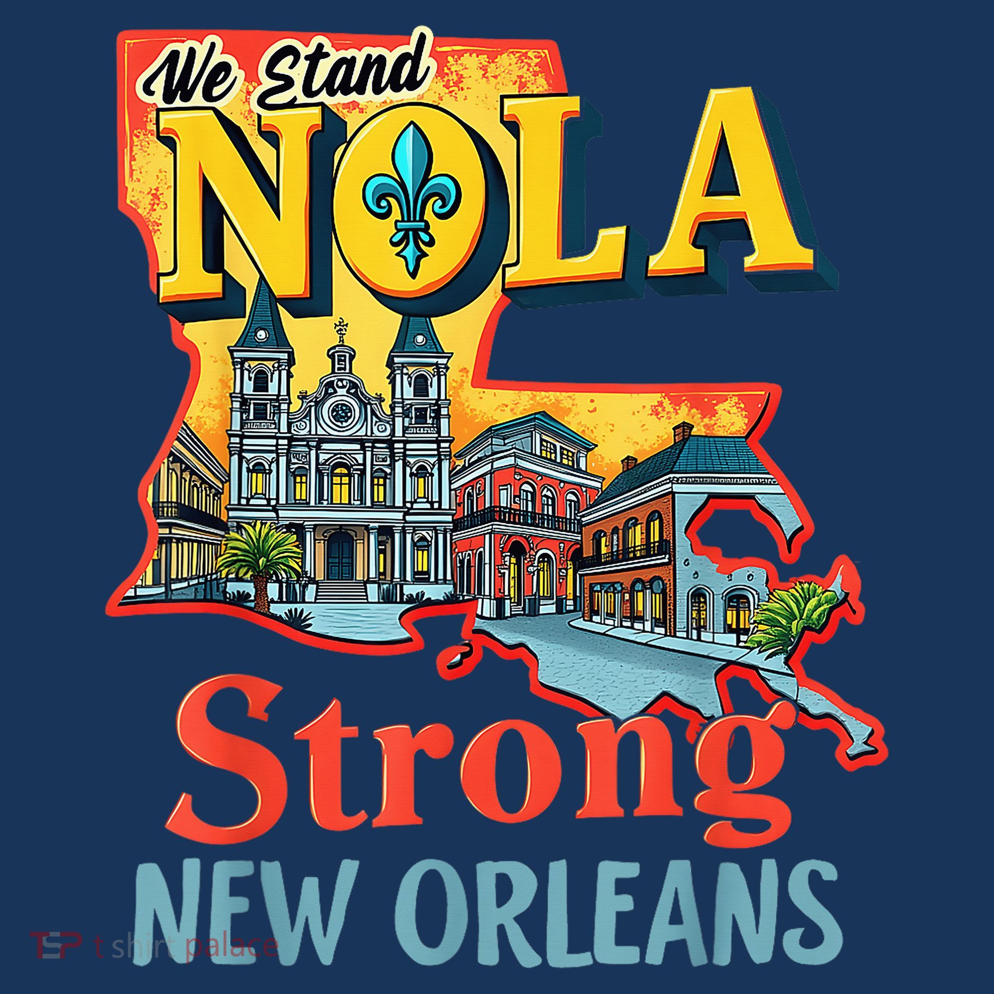 We Stand Nola Strong New Orleans Traveling Lovers Graphic T-Shirt