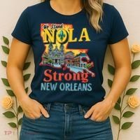 We Stand Nola Strong New Orleans Traveling Lovers Graphic Women's T-Shirt thumb 2