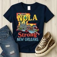 We Stand Nola Strong New Orleans Traveling Lovers Graphic Women's T-Shirt thumb 3