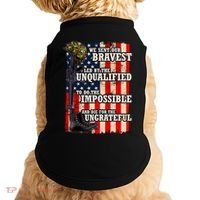 We Sent Our Bravest Support Military Veterans USA Flag Doggie Tank thumb 0