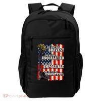 We Sent Our Bravest Support Military Veterans USA Flag Backpack thumb 0