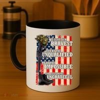 We Sent Our Bravest Support Military Veterans USA Flag Coffee Mug thumb 4