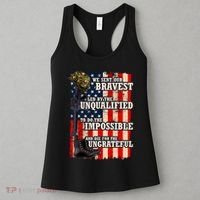 We Sent Our Bravest Support Military Veterans USA Flag Women's Tank Top thumb 3
