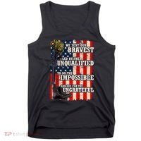 We Sent Our Bravest Support Military Veterans USA Flag Tank Top thumb 0