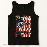 We Sent Our Bravest Support Military Veterans USA Flag Tank Top thumb 2